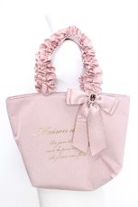 画像2: Maison de FLEUR / ピンクピンクサテンフリルトートバッグ F ピンク S-26-06-02-1050-LO-BG-SZ-ZS (2)