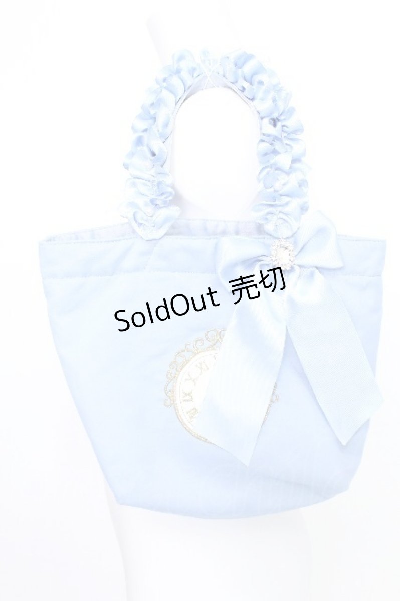 画像2: Maison de FLEUR / シンデレラフリルハンドルトートバッグ  サックス S-26-06-02-1051-LO-BG-HR-ZS (2)