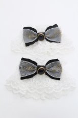 画像1: Angelic Pretty / Princessロゴリボンお袖とめ  黒ｘグレー S-26-06-02-1030-AP-ZA-HR-ZS (1)