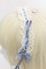 画像2: ALICE and the PIRATES / マリーのちびリボンヘッドドレス  サックスｘ白 S-26-06-02-1037-PA-AC-AS-ZS (2)