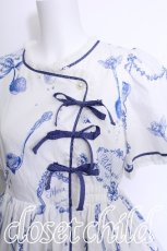 画像3: MILK / トワル・ド・ジュイ Dress  白ｘ青 S-26-06-03-033-ML-OP-AS-ZS (3)