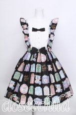 画像1: Angelic Pretty / Memorial Tea Museumジャンパースカート  黒 S-26-06-03-043-AP-OP-AS-ZS (1)