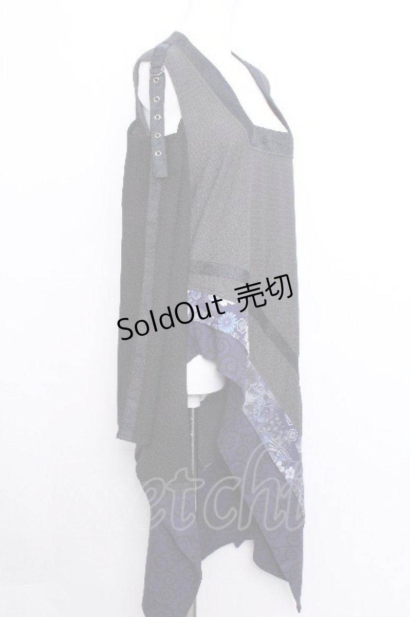 画像3: Qutie Frash / 着物袖チュニックトップス  グレーｘ黒 S-26-06-03-1043-QU-TO-AS-ZS (3)