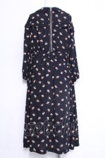 画像2: Jane Marple Dans Le Salon / Floating flowers afternoon dress ドレス  紺 S-26-06-03-1047-JM-OP-AS-ZS (2)