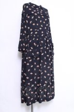 画像3: Jane Marple Dans Le Salon / Floating flowers afternoon dress ドレス  紺 S-26-06-03-1047-JM-OP-AS-ZS (3)