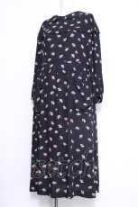 画像4: Jane Marple Dans Le Salon / Floating flowers afternoon dress ドレス  紺 S-26-06-03-1047-JM-OP-AS-ZS (4)