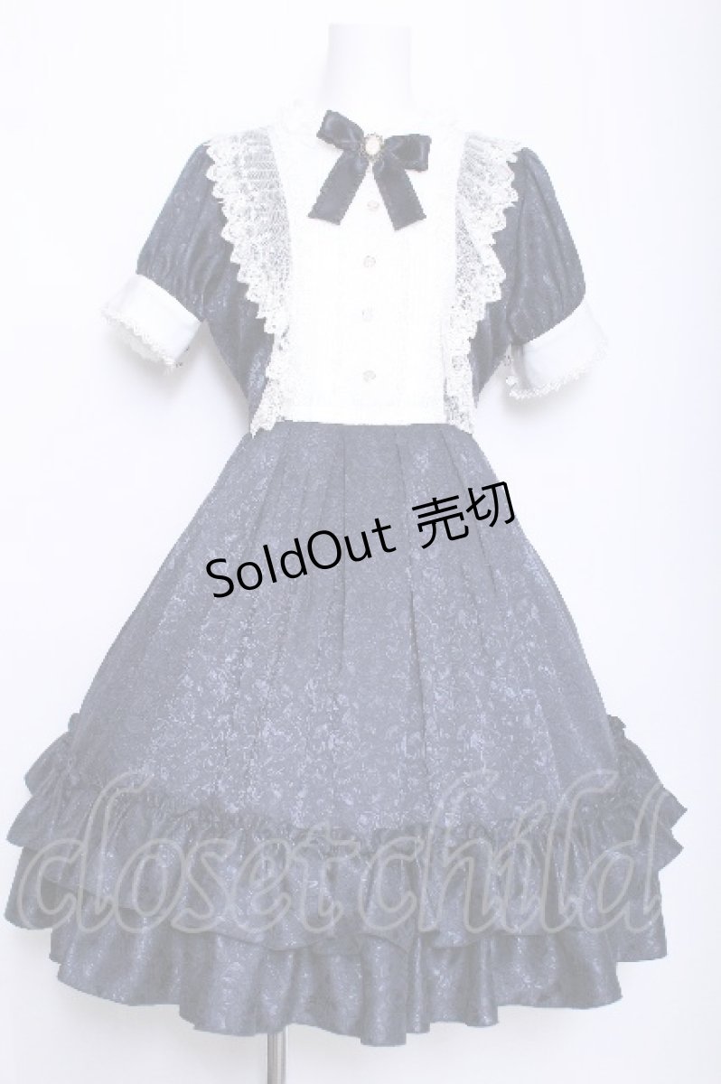 画像1: Pina sweetcollection / ローズジャガードワンピース  ブルー S-26-06-03-1049-LO-OP-HR-ZS (1)