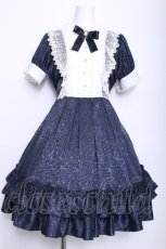 画像1: Pina sweetcollection / ローズジャガードワンピース  ブルー S-26-06-03-1049-LO-OP-HR-ZS (1)