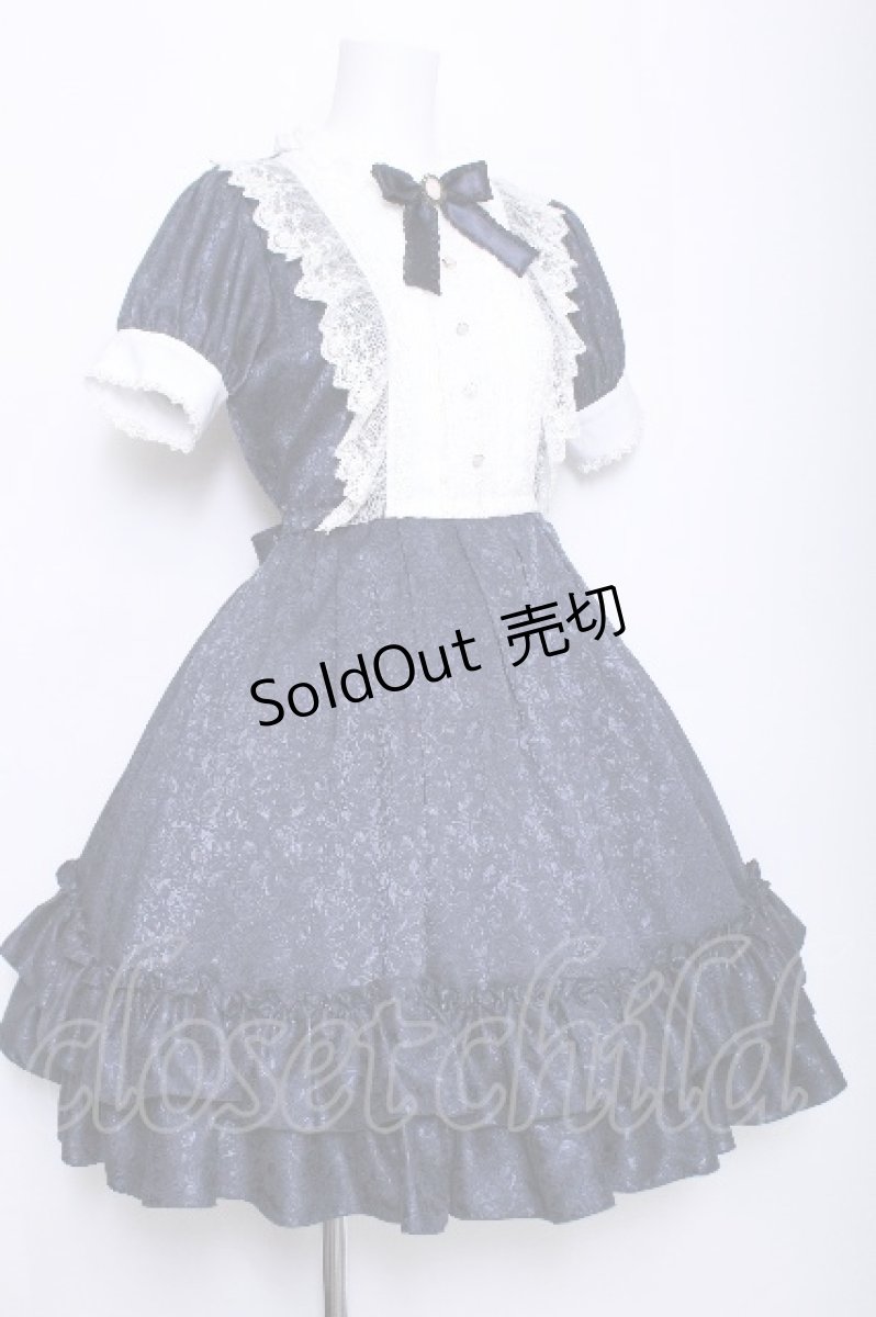 画像3: Pina sweetcollection / ローズジャガードワンピース  ブルー S-26-06-03-1049-LO-OP-HR-ZS (3)