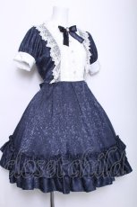 画像3: Pina sweetcollection / ローズジャガードワンピース  ブルー S-26-06-03-1049-LO-OP-HR-ZS (3)