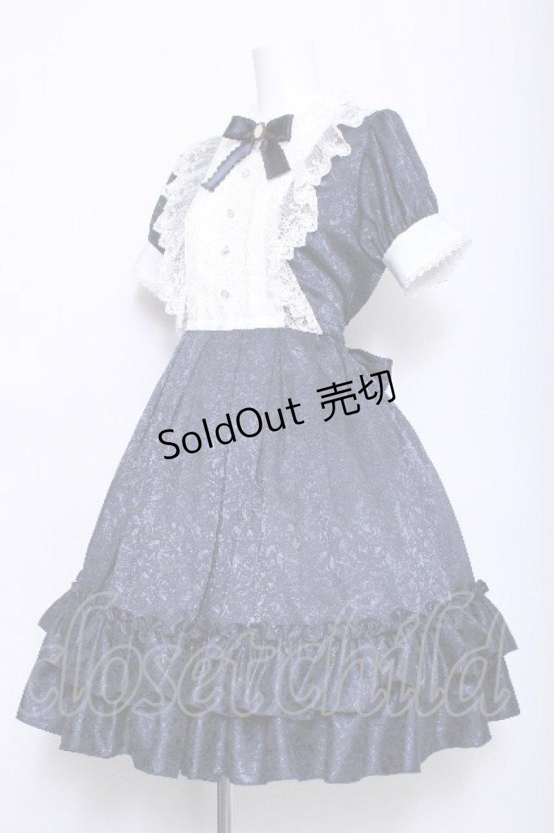 画像4: Pina sweetcollection / ローズジャガードワンピース  ブルー S-26-06-03-1049-LO-OP-HR-ZS (4)