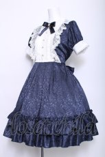 画像4: Pina sweetcollection / ローズジャガードワンピース  ブルー S-26-06-03-1049-LO-OP-HR-ZS (4)