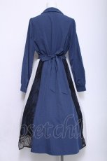 画像2: axes femme / レース切替シャツワンピース  ブルー S-26-06-03-1050-AX-OP-HR-ZS (2)