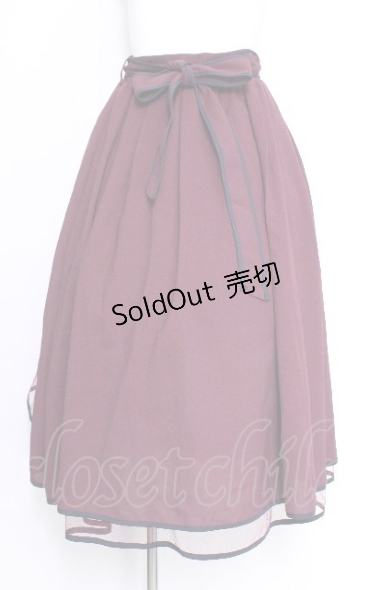 画像1: axes femme POETIQUE / パイピングバックフリルスカート  ワイン S-26-06-03-1057-AX-SK-HR-ZS (1)