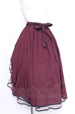 画像3: axes femme POETIQUE / パイピングバックフリルスカート  ワイン S-26-06-03-1057-AX-SK-HR-ZS (3)