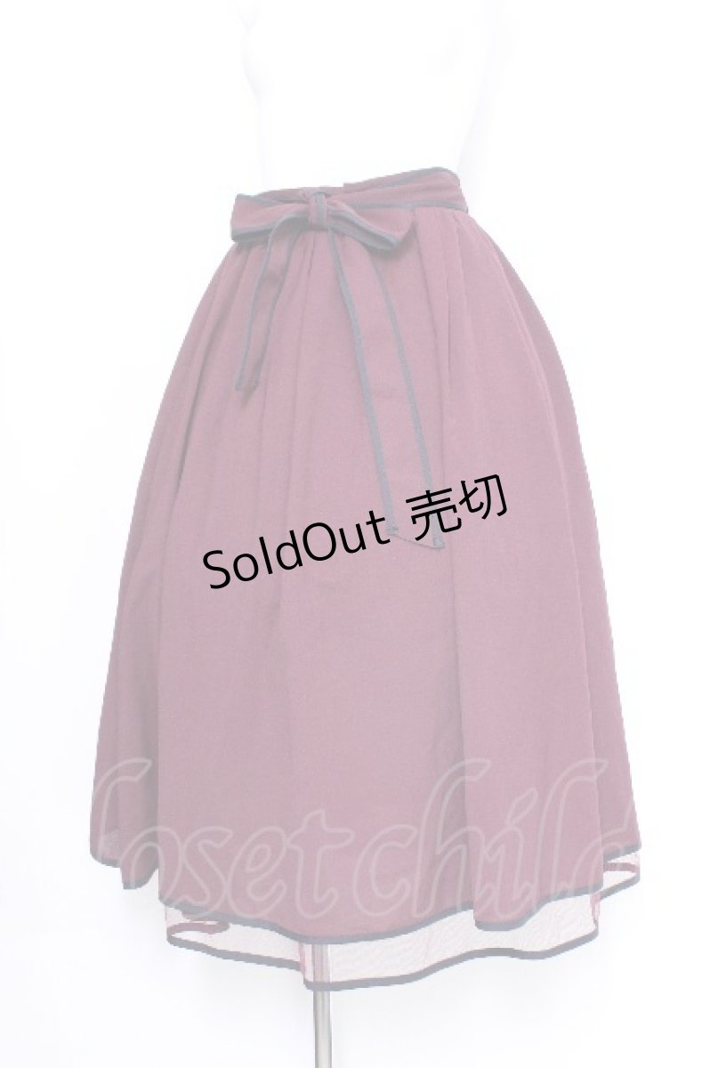 画像4: axes femme POETIQUE / パイピングバックフリルスカート  ワイン S-26-06-03-1057-AX-SK-HR-ZS (4)