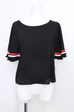 画像1: HELL CAT PUNKS / フリル袖カットソー  黒 S-26-06-03-1011-PU-TO-AS-ZS (1)