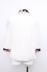 画像2: gouk / フリルカットソーブラウス  オフｘ黒 S-26-06-03-1020-GO-BL-AS-ZS (2)