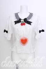 画像1: BABY,THE STARS SHINE BRIGHT / ゆらゆらいちごのHappy Berry Presentギンガムブラウス  白ｘ黒 S-26-06-03-012-BA-BL-AS-ZS (1)