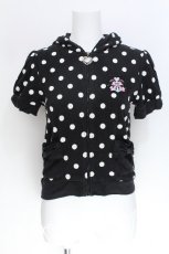 画像1: Angelic Pretty / セーラーワッペンドット半袖パーカ  黒 S-26-06-03-019-AP-TO-HR-ZS (1)