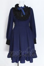 画像1: Amavel / Classical Ladyロング丈ワンピース  紺ｘ黒 S-26-06-04-038-CA-OP-AS-ZS (1)