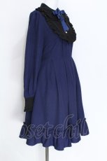 画像3: Amavel / Classical Ladyロング丈ワンピース  紺ｘ黒 S-26-06-04-038-CA-OP-AS-ZS (3)
