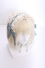画像1: LOLITA / はしごレース編み上げレースアップリボンヘッドドレス  ミントｘオフ S-26-06-04-006-LO-AC-HR-ZS (1)