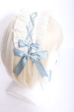 画像2: LOLITA / はしごレース編み上げレースアップリボンヘッドドレス  ミントｘオフ S-26-06-04-006-LO-AC-HR-ZS (2)