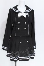 画像1: Amilige / セーラーセットアップ  黒ｘ白 S-26-06-04-051-PU-BL-HR-ZS (1)