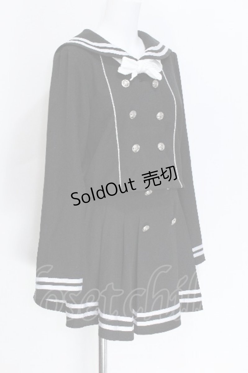 画像3: Amilige / セーラーセットアップ  黒ｘ白 S-26-06-04-051-PU-BL-HR-ZS (3)