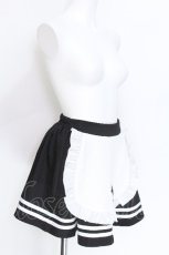 画像7: Amilige / ラインフリル袖ZIPトップス+エプロンスカートセット  黒ｘ白 S-26-06-04-052-PU-TO-HR-ZS (7)