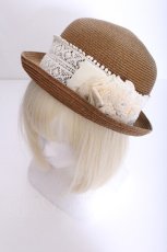 画像1: axes femme / コサージュフェルトハット  黒 S-26-06-04-008-AX-AC-HR-ZS (1)