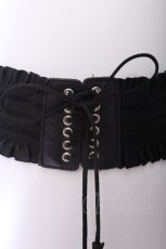画像2: axes femme / レースアップゴムベルト   S-26-06-04-013-AX-BL-HR-ZS (2)
