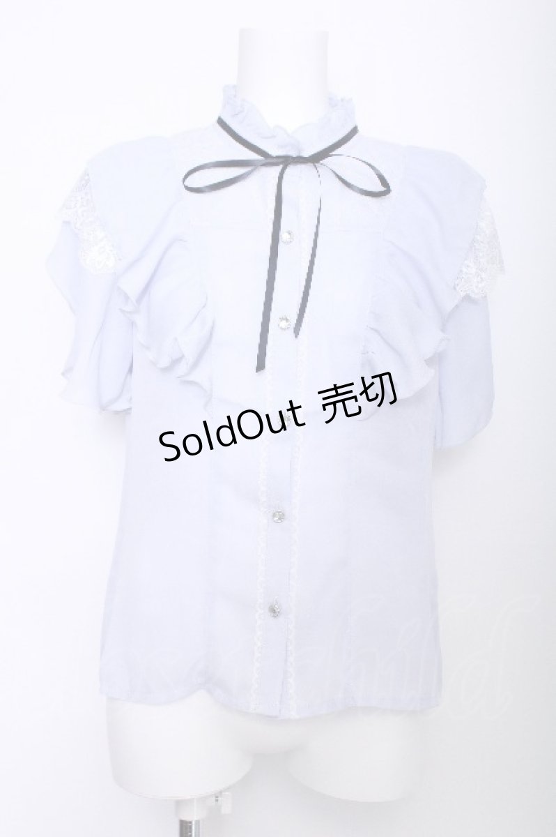 画像1: axes femme POETIQUE / チューリップスリーブブラウス  サックス S-26-06-04-020-AX-BL-HR-ZS (1)