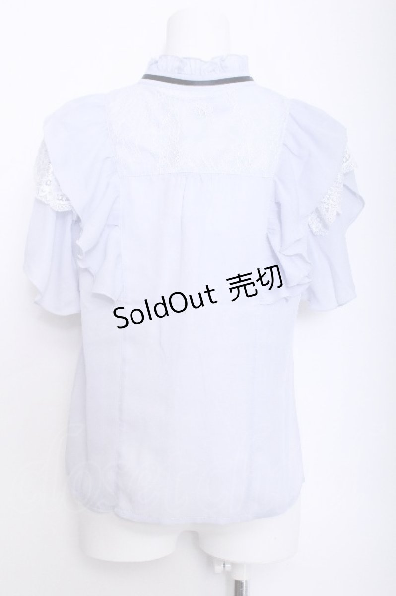画像3: axes femme POETIQUE / チューリップスリーブブラウス  サックス S-26-06-04-020-AX-BL-HR-ZS (3)