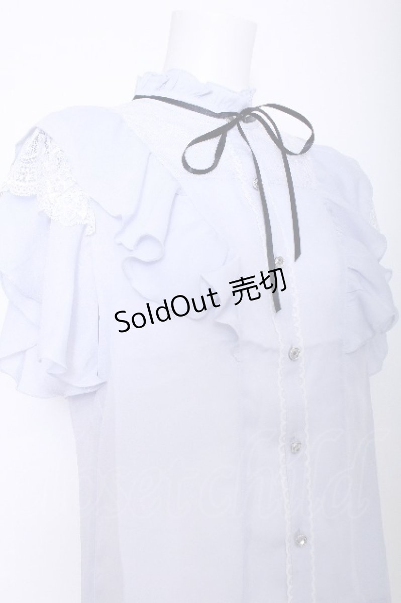 画像4: axes femme POETIQUE / チューリップスリーブブラウス  サックス S-26-06-04-020-AX-BL-HR-ZS (4)