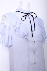画像4: axes femme POETIQUE / チューリップスリーブブラウス  サックス S-26-06-04-020-AX-BL-HR-ZS (4)