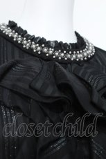 画像4: axes femme / シフォンノースリーブブラウス  黒 S-26-06-05-025-AX-BL-AS-ZS (4)