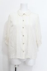 画像1: axes femme / ストライプラッフルフリルブラウス  オフ S-26-06-05-004-AX-BL-AS-ZS (1)