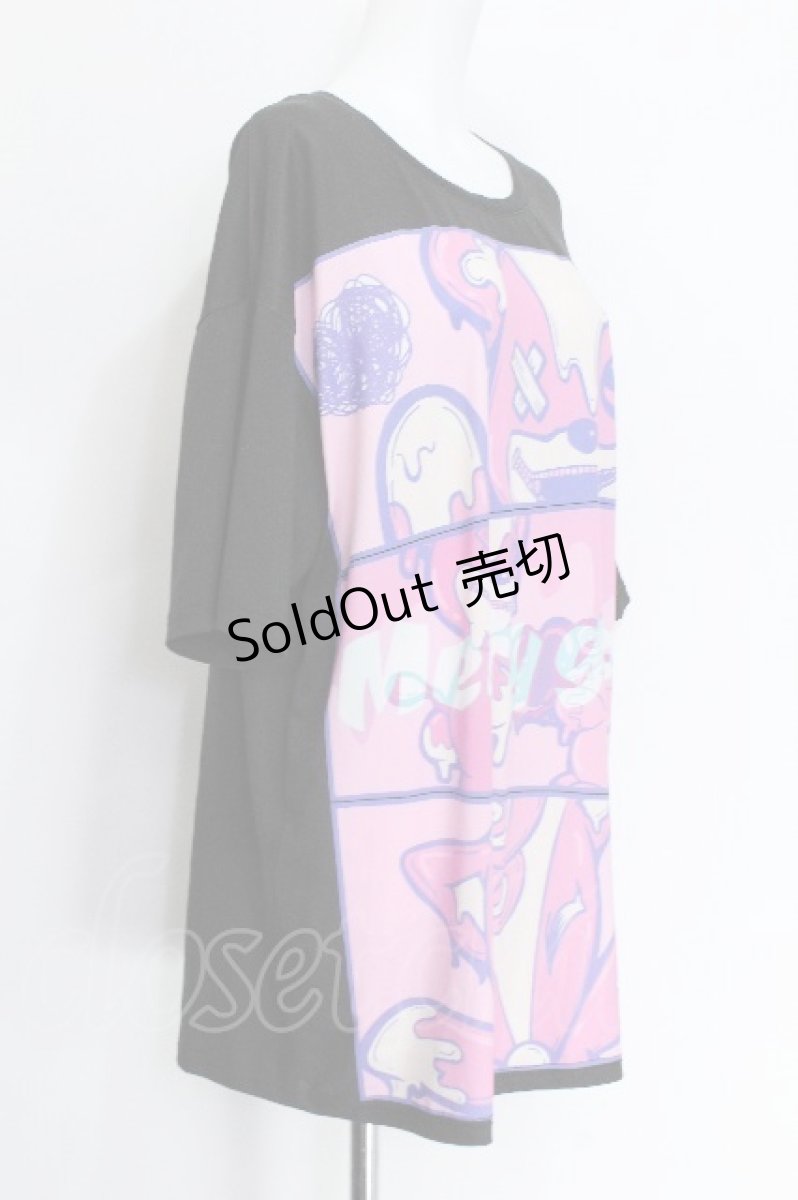 画像2: meltyglow / キャラクターpトップス  黒 S-26-06-05-034-PU-TO-AS-ZS (2)
