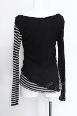 画像3: HYSTERIC GLAMOUR / ボーダー切替プリントカットソー  黒 S-26-06-05-038-PU-TO-HR-ZS (3)