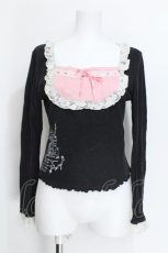 画像1: FRILL / ヨーク切替カットソー  黒ｘピンクｘオフ S-26-06-05-039-HN-TO-HR-ZS (1)