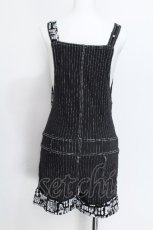 画像3: ACDC RAG / ストライプサロペット  黒 S-26-06-05-043-PU-PA-HR-ZS (3)