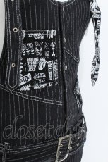 画像5: ACDC RAG / ストライプサロペット  黒 S-26-06-05-043-PU-PA-HR-ZS (5)
