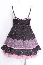 画像3: ALGONQUINS / スカル&ドットキャミワンピース  黒ｘピンク S-26-06-05-046-AL-TO-HR-ZS (3)