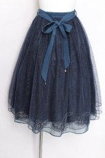 画像2: axes femme POETIQUE / バックフリルチュールスカート  ブルー S-26-06-05-060-AX-SK-HR-ZS (2)