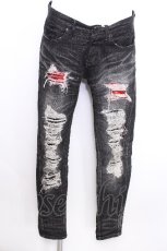 画像1: CIVARIZE / スパンコールリメイク加工スキニーデニムパンツ 42 ブラックデニム S-26-06-05-063-PU-PA-AS-ZS (1)