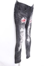 画像2: CIVARIZE / スパンコールリメイク加工スキニーデニムパンツ 42 ブラックデニム S-26-06-05-063-PU-PA-AS-ZS (2)