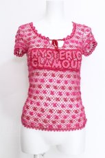 画像1: HYSTERIC GLAMOUR / ロゴ鍵編みニット  ピンク S-26-06-05-013-PU-TO-HR-ZS (1)
