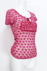 画像2: HYSTERIC GLAMOUR / ロゴ鍵編みニット  ピンク S-26-06-05-013-PU-TO-HR-ZS (2)